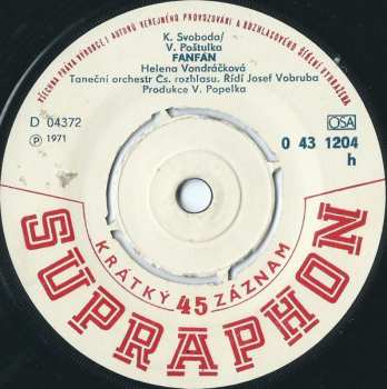 SP Helena Vondráčková: Kam Zmizel Ten Starý Song / Fanfán