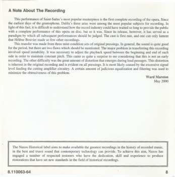 2CD Orchestre National De L'Opéra De Paris: Saint-Saëns: Samson Et Dalila & French Opera Arias