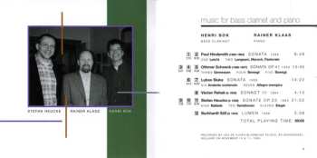 CD Rainer Maria Klaas: Music For Bass Clarinet And Piano