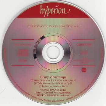 CD Henri Vieuxtemps: Violinconcerto No 4, Op 31 • Violin Concerto No 5 Op 37 • Fantasia Appassionate, Op 35