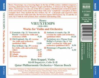 CD Henri Vieuxtemps: Works For Violin And Orchestra