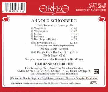 CD Arnold Schoenberg: Orchesterstücke / Erwartung / Die Glückliche Hand