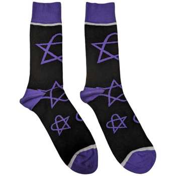 Merch HIM: Členkové ponožky Purple Heartagrams