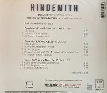 CD Paul Hindemith: Sonatas For Viola 