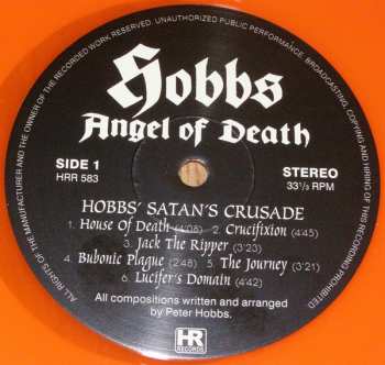 LP Hobbs Angel Of Death: Hobbs' Satans Crusade CLR