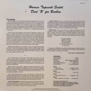 2LP Horace Tapscott Sextet: Dial 'B' For Barbra LTD