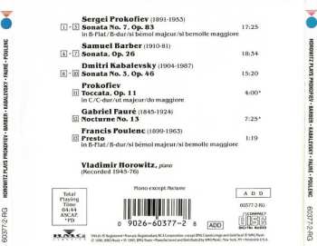 CD Sergei Prokofiev: Horowitz Plays Prokofiev • Barber • Kabalevsky Sonatas