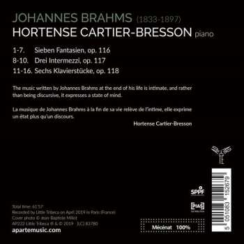 CD Johannes Brahms: Fantasies Op.116 : Intermezzi Op.117 : Stücke Für Klavier Op. 118
