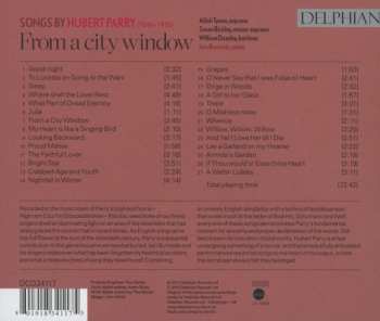 CD Charles Hubert Hastings Parry: From A City Window: Songs By Hubert Parry