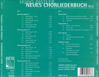 2CD Hugo Distler: Neues Chorliederbuch Op.16 - 1.-8. Folge Für Gemischten A Capella Chor