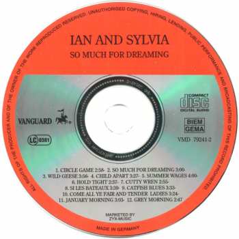 CD Ian & Sylvia: So Much For Dreaming