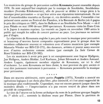 CD Iannis Xenakis: Pléiades · Psappha