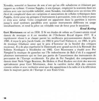 CD Iannis Xenakis: Pléiades · Psappha