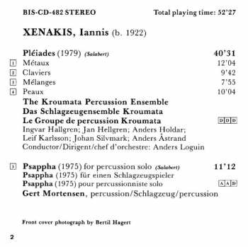 CD Iannis Xenakis: Pléiades · Psappha