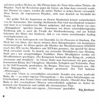 CD Iannis Xenakis: Pléiades · Psappha