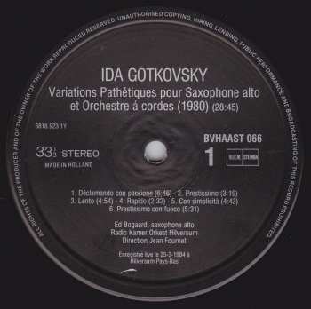 LP Ida Gotkovsky: Variations Pathétiques Pour Saxophone Alto Et Orchestre À Cordes / Concerto Pour Saxophone Alto Et Orchestre