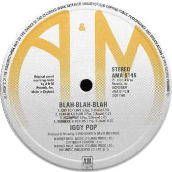 LP Iggy Pop: Blah-Blah-Blah