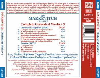 CD Igor Markevitch: Complete Orchestral Works • 5: Lorenzo Il Magnifico • Psaume