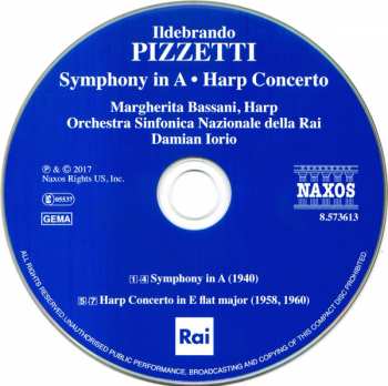 CD Orchestra Sinfonica Nazionale Della RAI: Symphony In A; Harp Concerto
