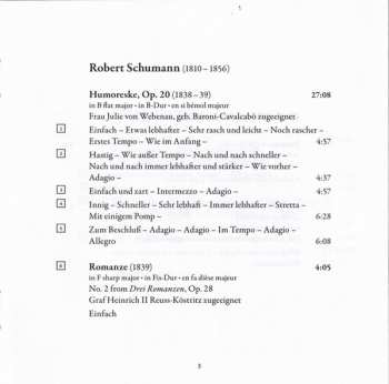 CD Robert Schumann: Sonate, Op. 11 • Romanze • Humoreske • Romance • Le Ballet Des Revenants