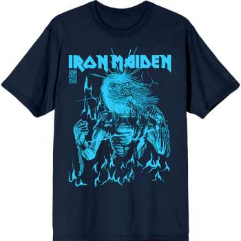 Merch Iron Maiden: Tričko 50 Life After Death Flames Blue