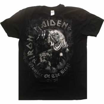 Merch Iron Maiden: Tričko Number Of The Beast Grey Tone  S