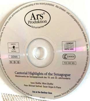 CD Mimi Sheffer: Cantorial Highlights Of The Synagogue. Meisterwerke Der Synagogenmusik Des 19. Und 20. Jahrhunderts