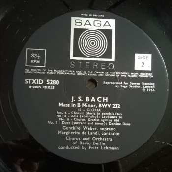 LP Johann Sebastian Bach: Mass In B Minor BWV 232