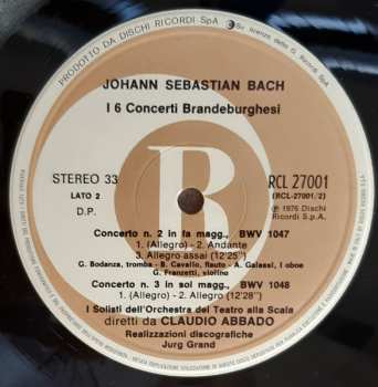 2LP/Box Set Johann Sebastian Bach: I 6 Concerti Brandeburghesi