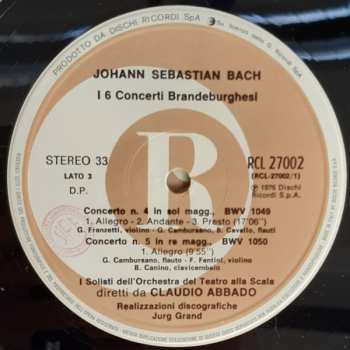 2LP/Box Set Johann Sebastian Bach: I 6 Concerti Brandeburghesi