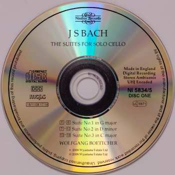 CD Johann Sebastian Bach: Suites For Solo Cello