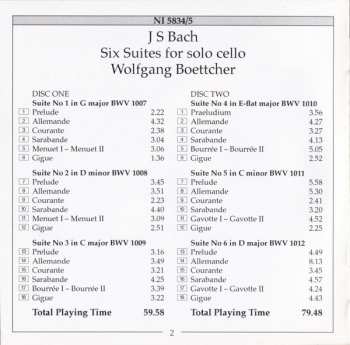 CD Johann Sebastian Bach: Suites For Solo Cello