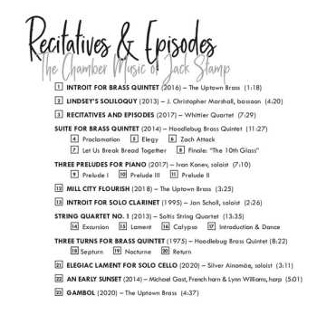 CD Jack Stamp: Recitatives & Episodes (The Chamber Music Of Jack Stamp)