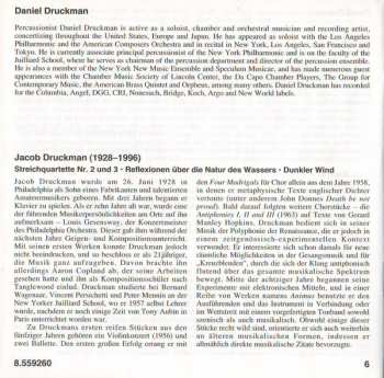 CD Jacob Druckman: String Quartets Nos. 2 And 3; Reflections On The Nature Of Water; Dark Wind