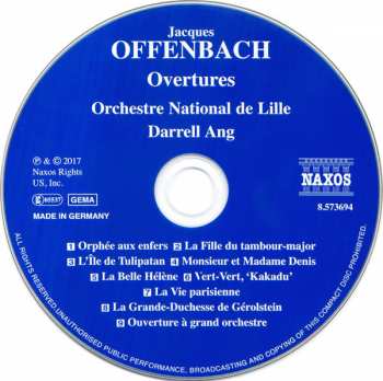 CD Jacques Offenbach: Overtures