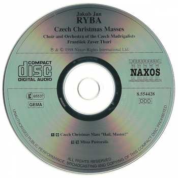 CD Jakub Jan Ryba: Czech Christmas Mass / Missa Pastoralis
