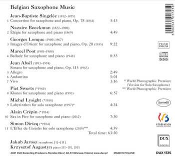 CD Jakub Jarosz: Belgian Saxophone Music