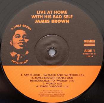 2LP James Brown: Live At Home With His Bad Self