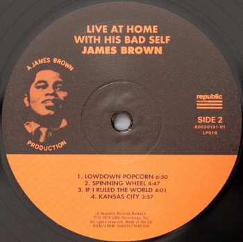 2LP James Brown: Live At Home With His Bad Self