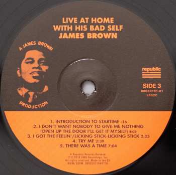 2LP James Brown: Live At Home With His Bad Self