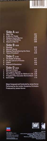 2LP The London Symphony Orchestra: Braveheart (Original Motion Picture Soundtrack)