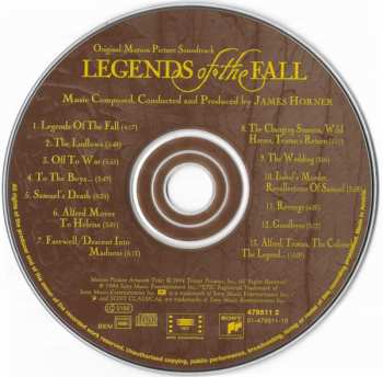 CD James Horner: Legends Of The Fall (Original Motion Picture Soundtrack)