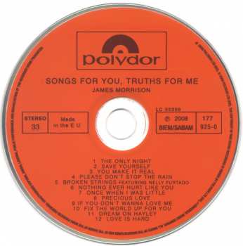 CD James Morrison: Songs For You, Truths For Me