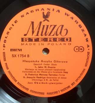 LP Jan Oberbek: Hiszpańska Muzyka Gitarowa