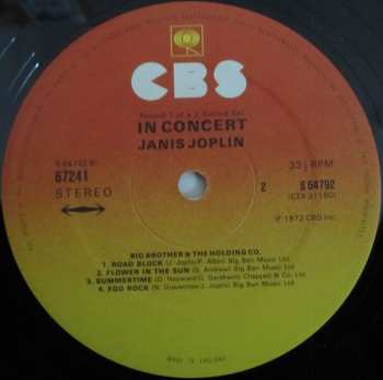 2LP Janis Joplin: Joplin In Concert