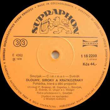 LP Jára Cimrman: Dlouhý, Široký A Krátkozraký (Pohádka, Která U Dětí Propadla)