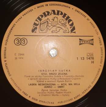 LP Jaroslav Hutka: Stůj Břízo Zelená