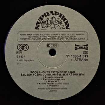 LP Rock & Jokes Extempore Band: Šel Sem Včéra Domů, Přišel Sem Až Dneska!