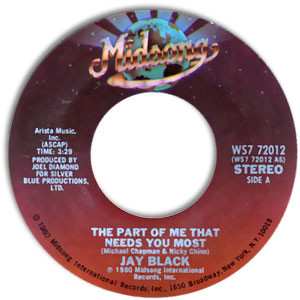 Album Jay Black: The Part Of Me That Needs You Most / You Stole The Music