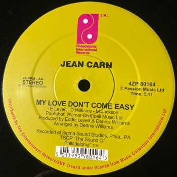 LP Jean Carn: Sweet And Wonderful / My Love Don't Come Easy